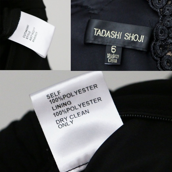 Tadashi Shoji Bridal Mikado Jumpsuit 6 Black Lace Overlay Chiffon Wide Leg $490 - Picture 11 of 16